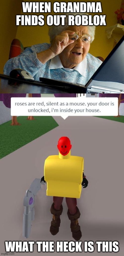 WHEN GRANDMA FINDS OUT ROBLOX; WHAT THE HECK IS THIS | image tagged in memes,grandma finds the internet | made w/ Imgflip meme maker