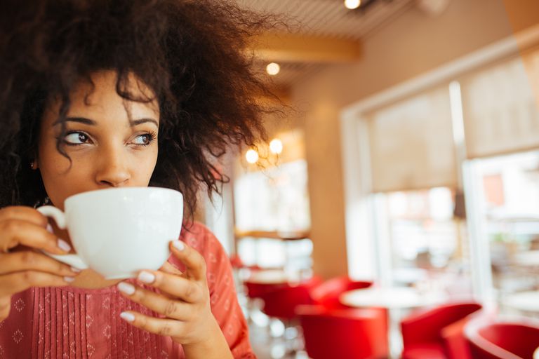 High Quality Black woman drinking hot beverage Blank Meme Template