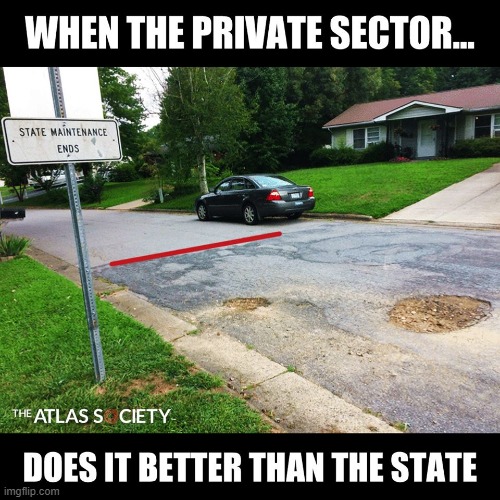 image tagged in taxation is theft,state,private,government,roads,taxes | made w/ Imgflip meme maker
