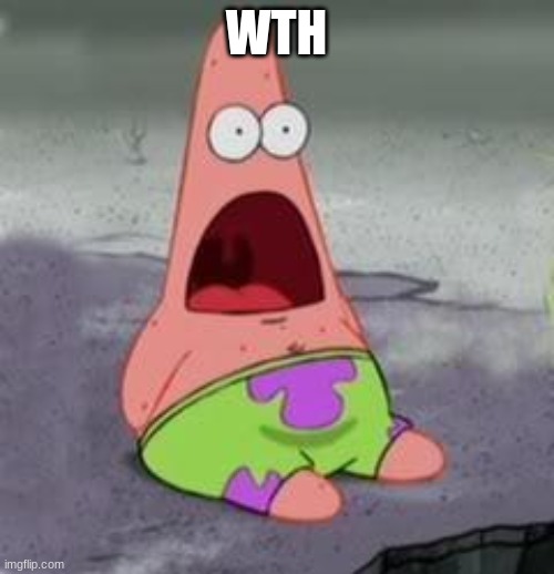 WTH | image tagged in suprised patrick | made w/ Imgflip meme maker