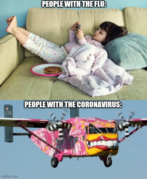 PEOPLE WITH THE FLU:; PEOPLE WITH THE CORONAVIRUS: | made w/ Imgflip meme maker