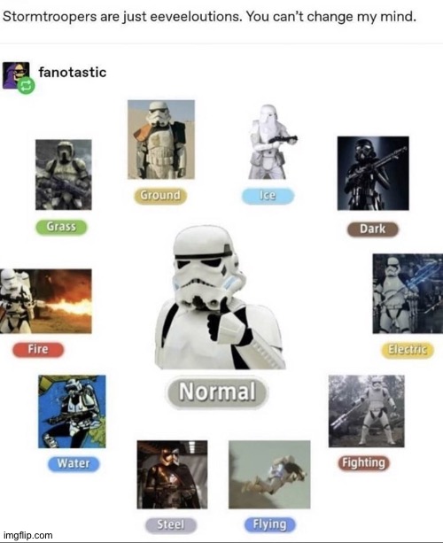 Stormtroopers are eeveelutions | made w/ Imgflip meme maker