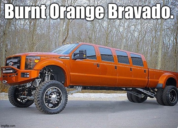 Burnt Orange Bravado. | made w/ Imgflip meme maker