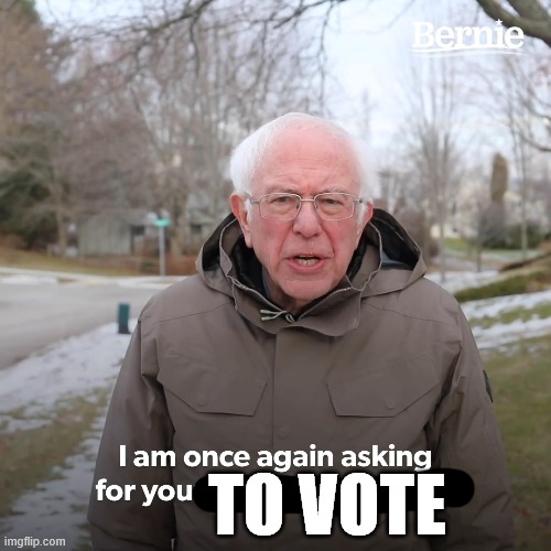 Bernie Sanders | TO VOTE | image tagged in bernie sanders,SandersForPresident | made w/ Imgflip meme maker