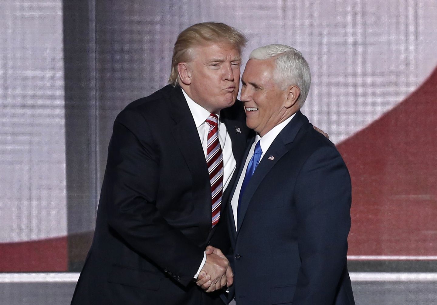 Pence Trump kiss Blank Meme Template