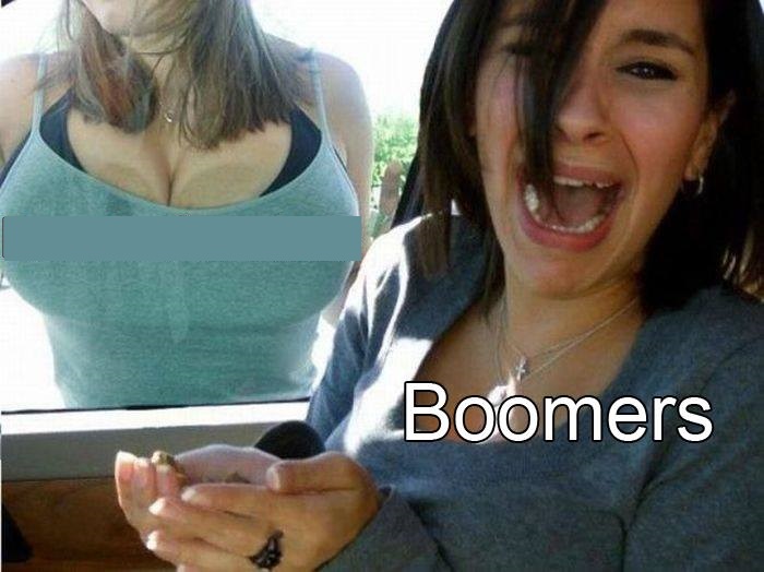 High Quality Boomers Boobs Blank Meme Template