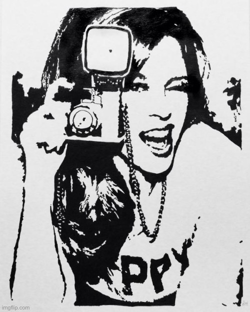 Fan art (repost). Kylie with camera | image tagged in kylie fan art,cringe,camera,snap,fan art,sketch | made w/ Imgflip meme maker