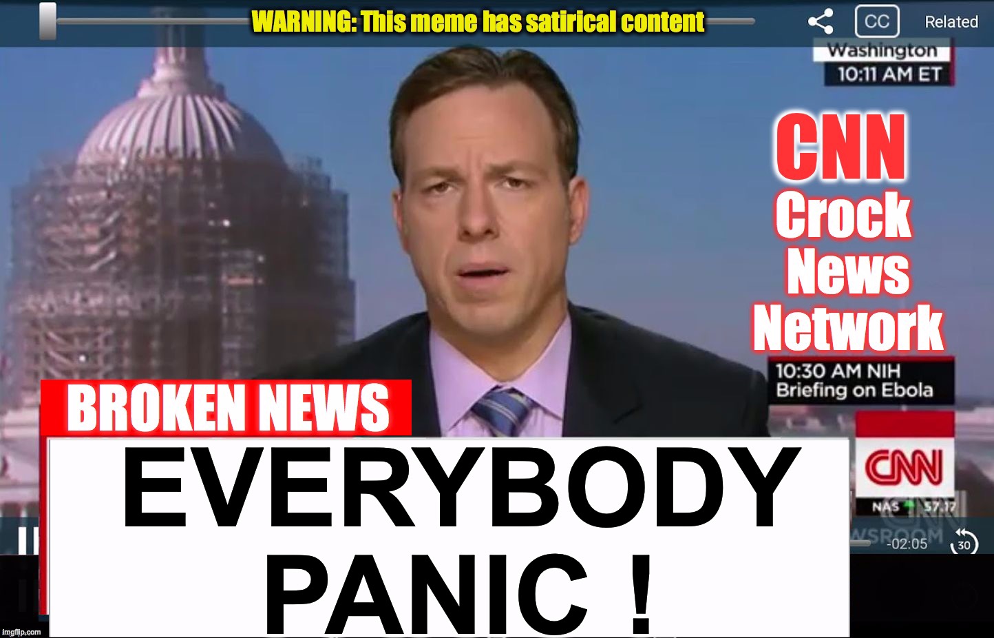 I told you the WHOLE year of 2020 was going to be an 'October surprise' | EVERYBODY
PANIC ! | image tagged in cnn crock news network | made w/ Imgflip meme maker