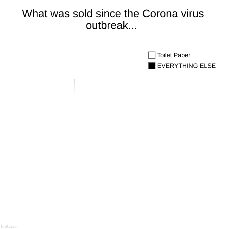 What was sold since the Corona virus outbreak...  | EVERYTHING ELSE, Toilet Paper | image tagged in charts,pie charts | made w/ Imgflip chart maker