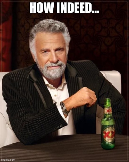The Most Interesting Man In The World Meme | HOW INDEED... | image tagged in memes,the most interesting man in the world | made w/ Imgflip meme maker