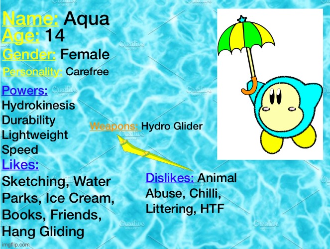 Aqua's Bio | made w/ Imgflip meme maker