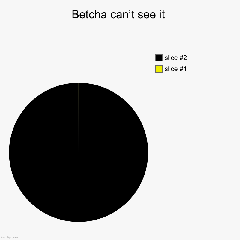 Betcha can’t see it | | image tagged in charts,pie charts | made w/ Imgflip chart maker