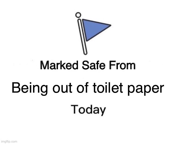 Marked Safe From | Being out of toilet paper | image tagged in memes,marked safe from | made w/ Imgflip meme maker
