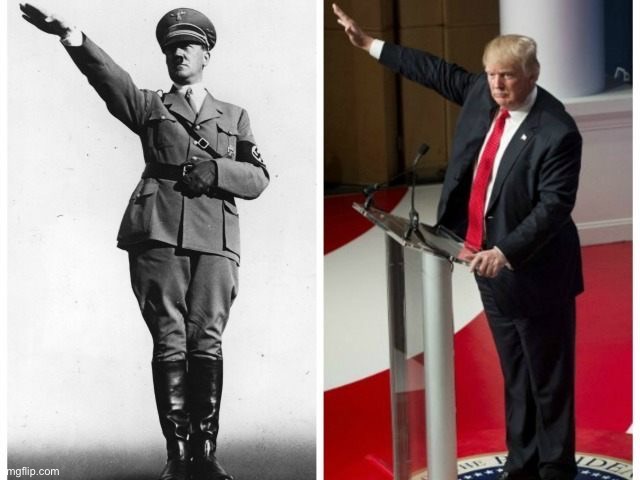 Hitler Trump salute | image tagged in hitler trump salute | made w/ Imgflip meme maker