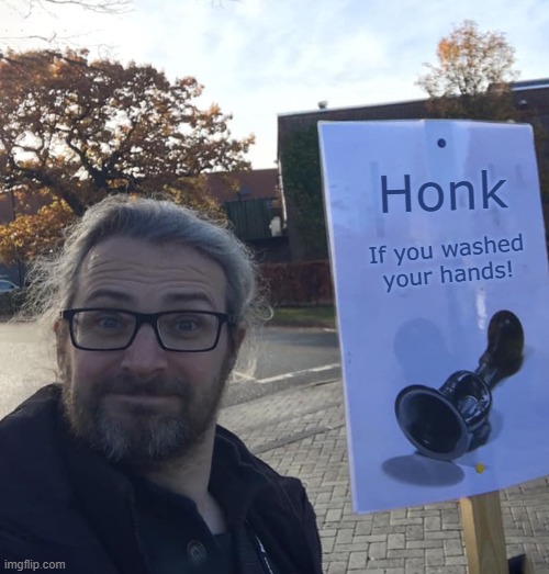Honk | Honk; If you washed your hands! | image tagged in honk | made w/ Imgflip meme maker