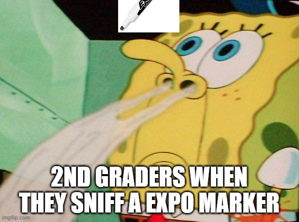 2ND GRADERS WHEN THEY SNIFF A EXPO MARKER | image tagged in spongebob,memes | made w/ Imgflip meme maker