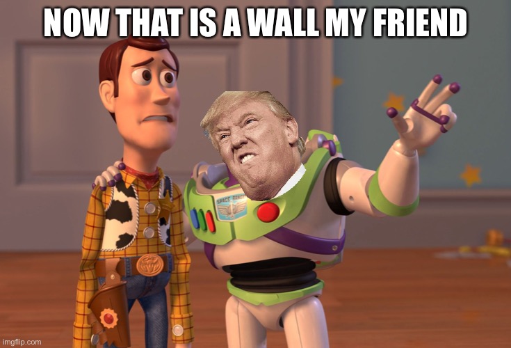 X, X Everywhere | NOW THAT IS A WALL MY FRIEND | image tagged in memes,x x everywhere | made w/ Imgflip meme maker