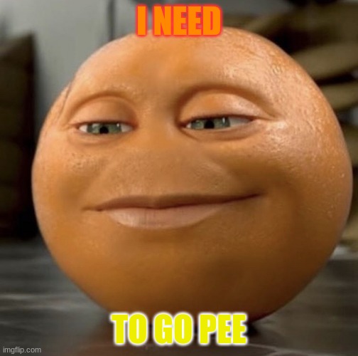 Anoying orange | I NEED; TO GO PEE | image tagged in anoying orange | made w/ Imgflip meme maker
