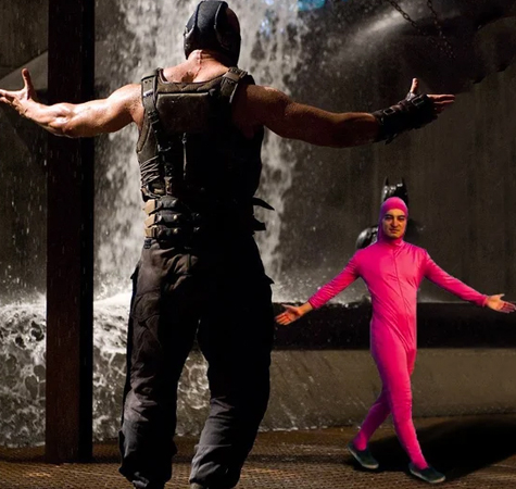 Bane and pink guy Blank Meme Template