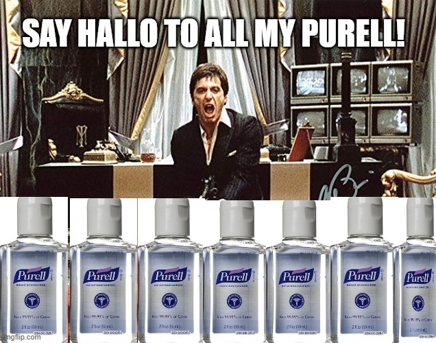 SAY HALLO TO ALL MY PURELL! | made w/ Imgflip meme maker