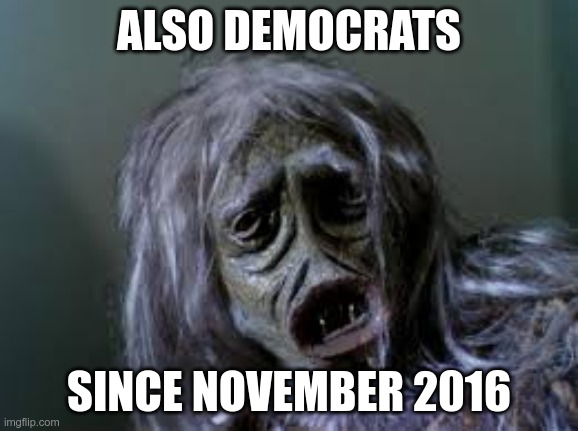 Salt Monster | ALSO DEMOCRATS SINCE NOVEMBER 2016 | image tagged in salt monster | made w/ Imgflip meme maker