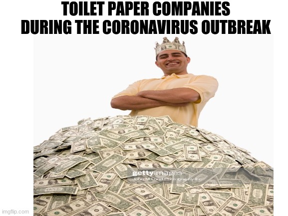 TOILET PAPER COMPANIES DURING THE CORONAVIRUS OUTBREAK | image tagged in coronavirus,meme,humor | made w/ Imgflip meme maker