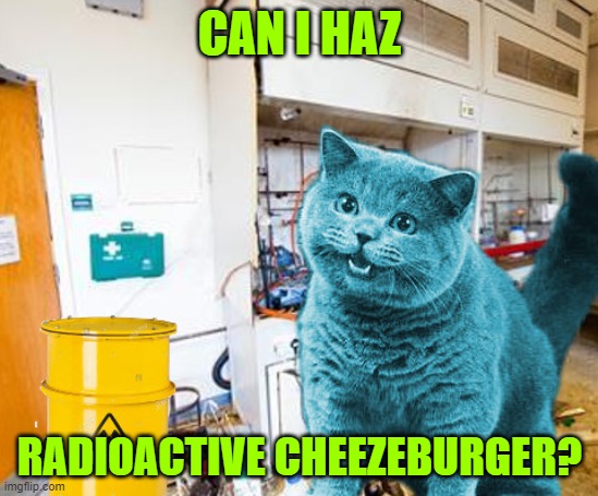 Can I Haz Radioactive Cheezeburger? | CAN I HAZ; RADIOACTIVE CHEEZEBURGER? | image tagged in memes | made w/ Imgflip meme maker