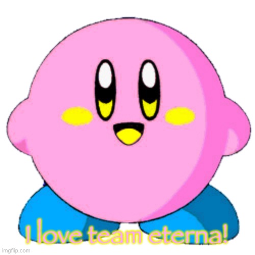 I love team eterna! | image tagged in twinkle the kirby | made w/ Imgflip meme maker