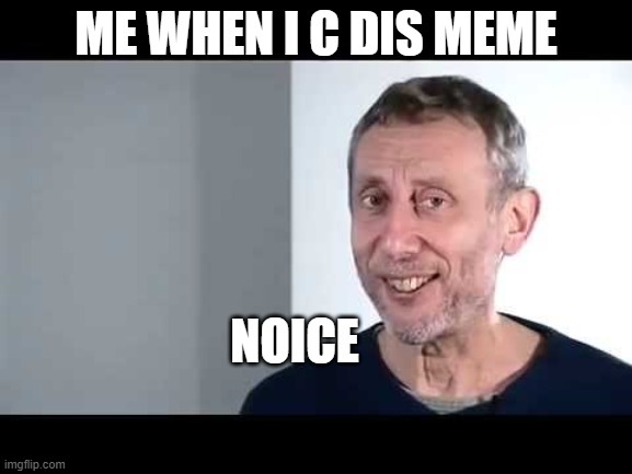 noice | ME WHEN I C DIS MEME NOICE | image tagged in noice | made w/ Imgflip meme maker