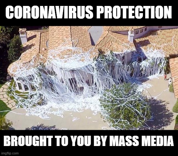 CORONAVIRUS PROTECTION; BROUGHT TO YOU BY MASS MEDIA | image tagged in coronavirus | made w/ Imgflip meme maker