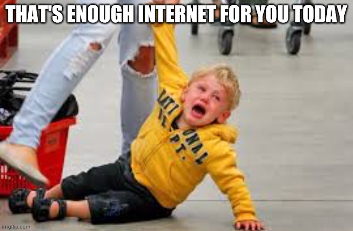 Tantrum store | THAT'S ENOUGH INTERNET FOR YOU TODAY | image tagged in tantrum store | made w/ Imgflip meme maker