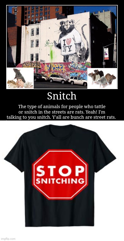 Snitch | image tagged in demotivationals,demotivational,funny,snitch,rats,fun | made w/ Imgflip meme maker