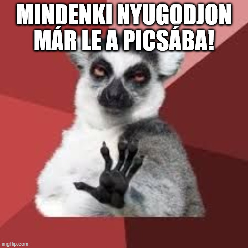 Mindenki nyugodjon le a picsába | MINDENKI NYUGODJON MÁR LE A PICSÁBA! | image tagged in mindenki nyugodjon le a picsba | made w/ Imgflip meme maker