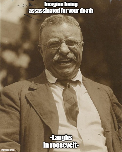 Imagine being assassinated for your death; -Laughs in roosevelt- | image tagged in lel | made w/ Imgflip meme maker