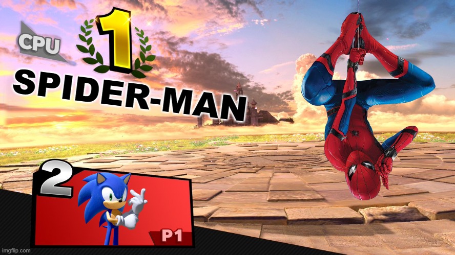 Spider-Man, Spider-Man | SPIDER-MAN | image tagged in smash bros victory template,super smash bros,spider-man,marvel | made w/ Imgflip meme maker