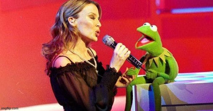Kylie & Kermit | image tagged in kylie kermit,kermit the frog,kermit,kermit meme,singing,celebrity | made w/ Imgflip meme maker