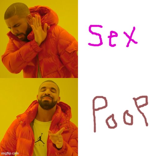 I love poop I hate sex | image tagged in memes,drake hotline bling | made w/ Imgflip meme maker