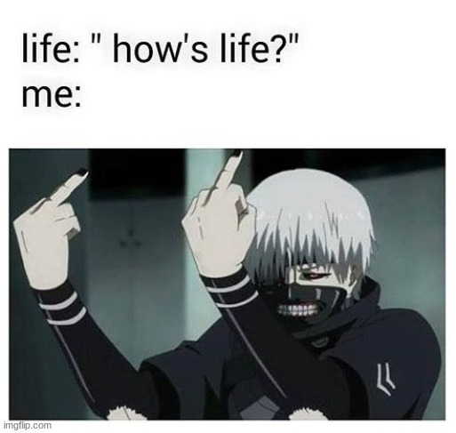 Dont ask about my life. EVER! | image tagged in anime,finger | made w/ Imgflip meme maker