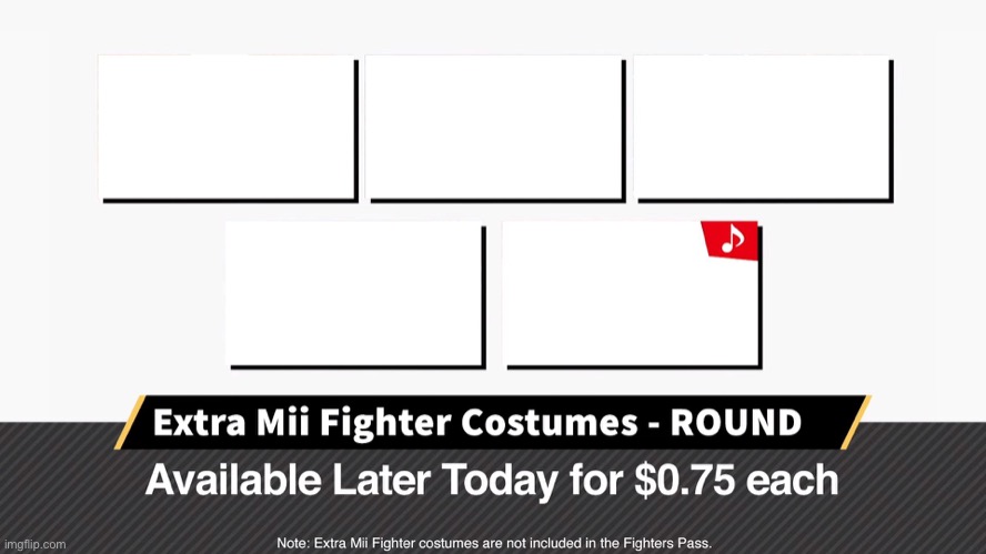 New template! | image tagged in extra mii fighter costumes | made w/ Imgflip meme maker