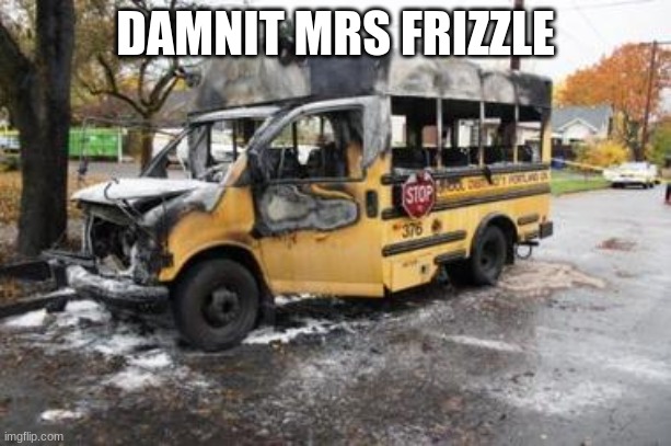 DAMNIT MRS FRIZZLE | image tagged in dammit,damnit mrs frizzle,school bus,random | made w/ Imgflip meme maker