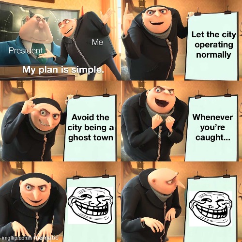 Gru’s Plan before getting trolled | image tagged in despicable me,troll,gru's plan,funny memes,funny,troll face | made w/ Imgflip meme maker