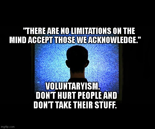 Brainwashed Sheeple | "THERE ARE NO LIMITATIONS ON THE MIND ACCEPT THOSE WE ACKNOWLEDGE."; VOLUNTARYISM.      DON'T HURT PEOPLE AND DON'T TAKE THEIR STUFF. | image tagged in brainwashed sheeple | made w/ Imgflip meme maker