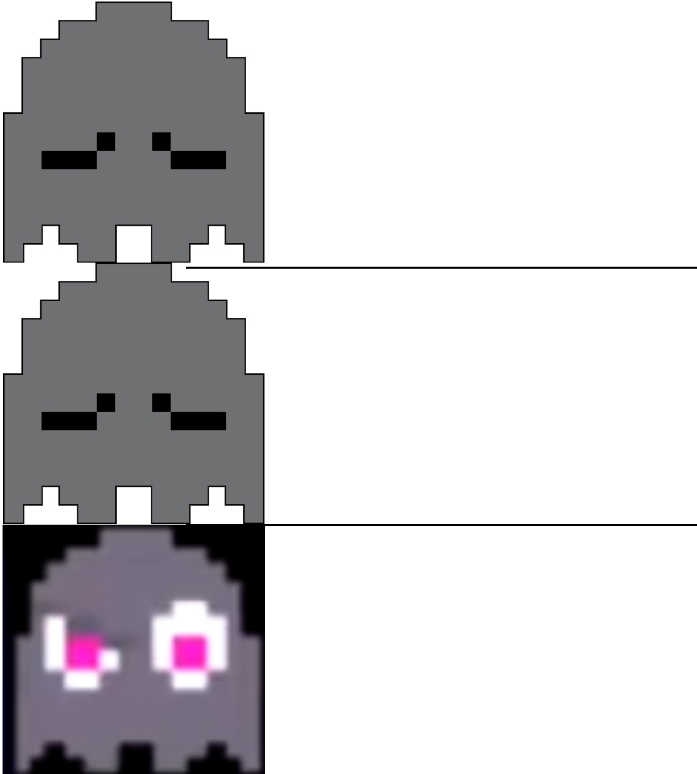 Pac-Man grey ghost Blank Meme Template