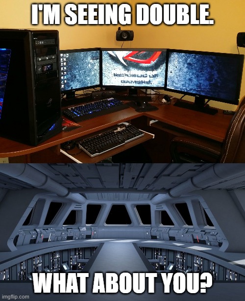 Bridge | I'M SEEING DOUBLE. WHAT ABOUT YOU? | image tagged in pc gaming | made w/ Imgflip meme maker