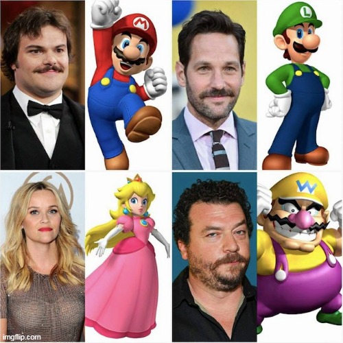 WHO WOULD BE TOAD AND DAISY? | image tagged in super mario,celebrities,princess peach,luigi,wario | made w/ Imgflip meme maker