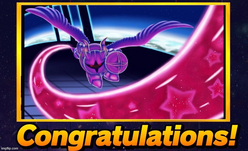 image tagged in smash bros congratulations,kirby,planet robobot,memes | made w/ Imgflip meme maker