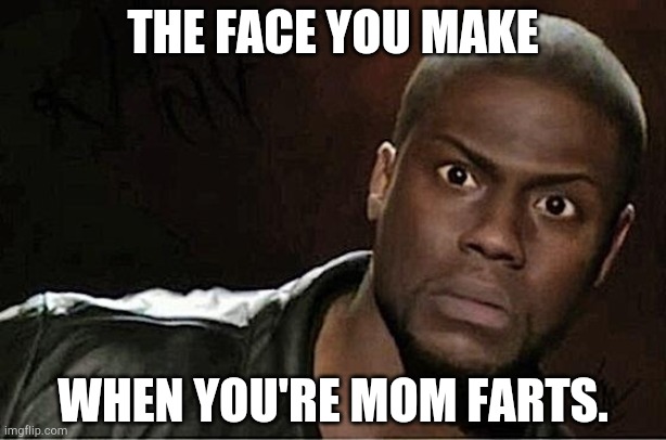 Kevin Hart Meme | THE FACE YOU MAKE; WHEN YOU'RE MOM FARTS. | image tagged in memes,kevin hart | made w/ Imgflip meme maker