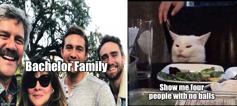 Bachelor Family sans balls | Bachelor Family; Show me four people with no balls | image tagged in bachelor | made w/ Imgflip meme maker