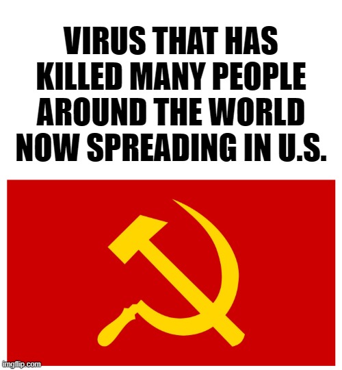 VIRUS THAT HAS KILLED MANY PEOPLE AROUND THE WORLD NOW SPREADING IN U.S. | image tagged in blank white template | made w/ Imgflip meme maker