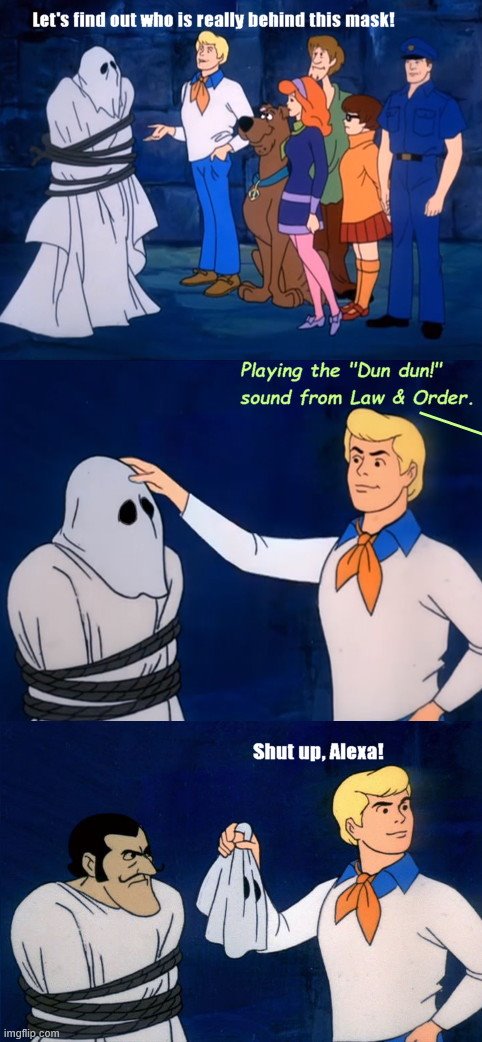 Mystery Incorporated solves another case | image tagged in dun dun scooby-doo,scooby doo,mystery,scooby doo mask reveal | made w/ Imgflip meme maker